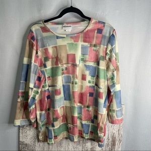Bonworth Vintage Geometric Top Blouse Size Medium